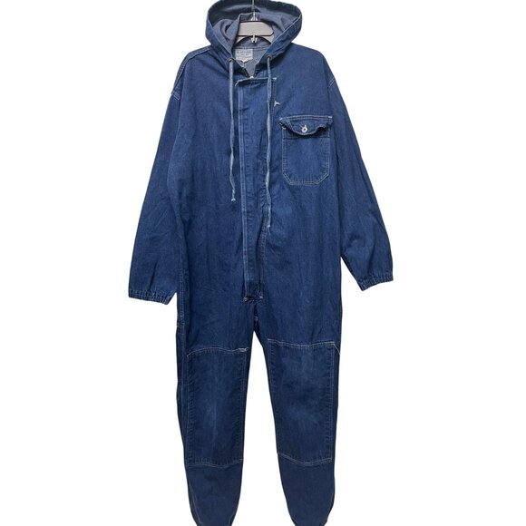 SIZE 44 Vintage SETLOW & Sons Coveralls Boilersuit Denim Indigo Jumpsuit - Picture 3 of 8